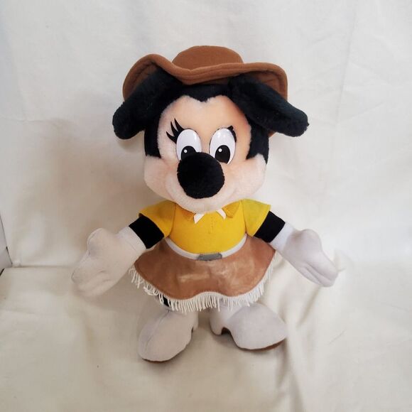 Disney Other - Vintage Disney Parks Minnie Mouse COWGIRL Cowboy Hat Boots Plush Doll‎ 11.5"